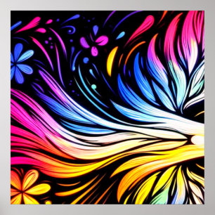 Whimsical Art on a Modern Art Wall Poster