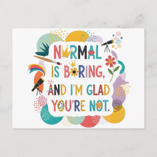 Whimsical Art Teacher Creative Quote Design Postcard