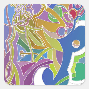 Whimsical Artwork Square Sticker