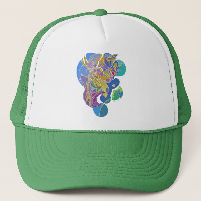 Whimsical Artwork Trucker Hat (Front)