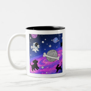 Whimsical Astronaut Dog Space Galaxy Mug