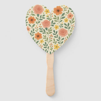 Whimsical Autumn Blooms Pattern Hand Fan