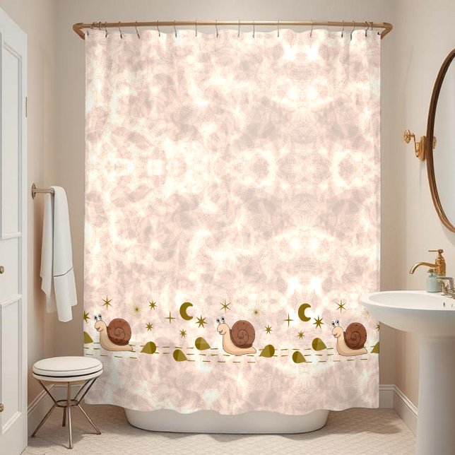whimsical autumn boho acorn pattern brown night shower curtain (Creator Uploaded)