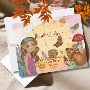 Whimsical Autumn Fairy Baby Shower Thank You Note