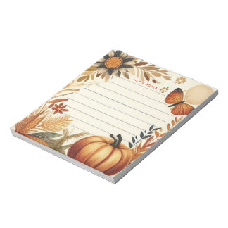 Whimsical Autumn Fall Pumpkin Personalised Notepad