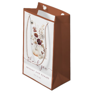 Whimsical Autumn Floral Wedding Favour Small Gift Bag