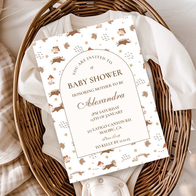 Whimsical Autumn Forest Baby Shower Invitation (Creator Uploaded)
