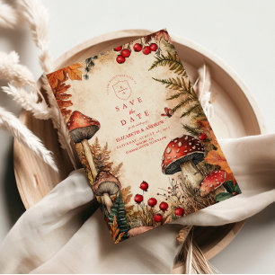 Whimsical Autumn Forest Romance Wedding Save The Date