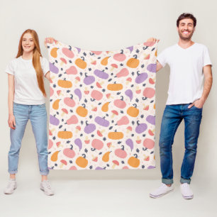 Whimsical Autumn Harvest Fleece Blanket
