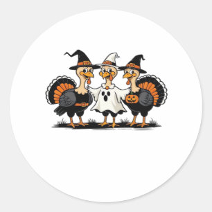 Whimsical Autumn Patchwork Pumpkin Cosy Fall Flor Classic Round Sticker