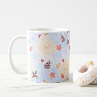 Whimsical Autumn to Winter Seasonal Transition Pat Coffee Mug