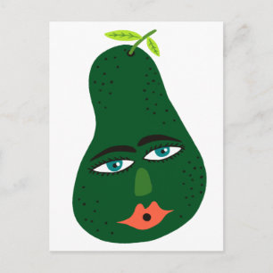 Whimsical Avocado Postcard