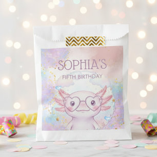 Whimsical axolotl kids birthday favour bag