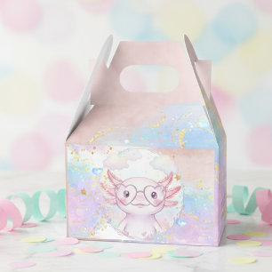 Whimsical axolotl kids birthday favour box