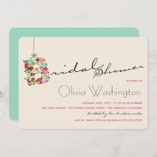 Whimsical B Spring Flowers Bridal Shower Invite