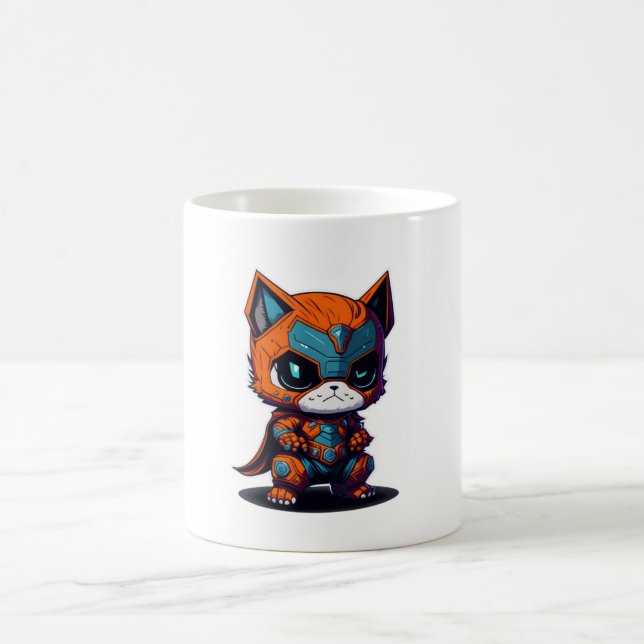 Whimsical Baby Animal Superhero with Kawaii Style Coffee Mug (Center)