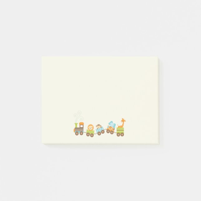 Whimsical Baby Animals Toy Train Post-it Notes (Front)