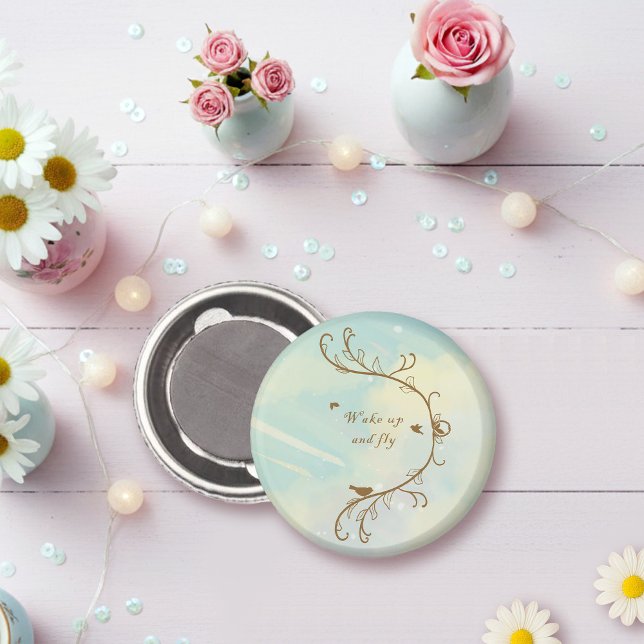 Whimsical Baby Blue Wake Up and Fly Magnet (Creator Uploaded)