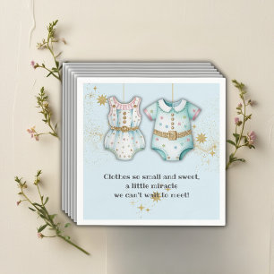 Whimsical Baby Clothes Gender Neutral Baby Shower Napkin