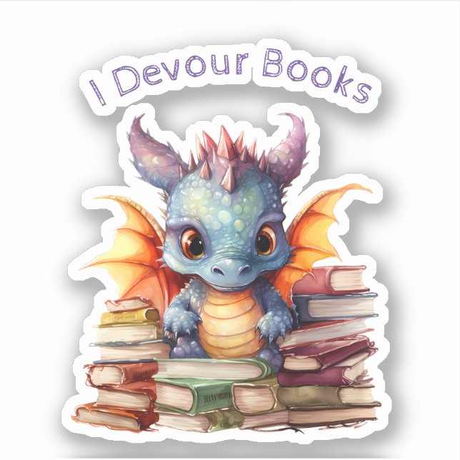  *~* Whimsical Baby Dragon READING devouring AP88 (Front)