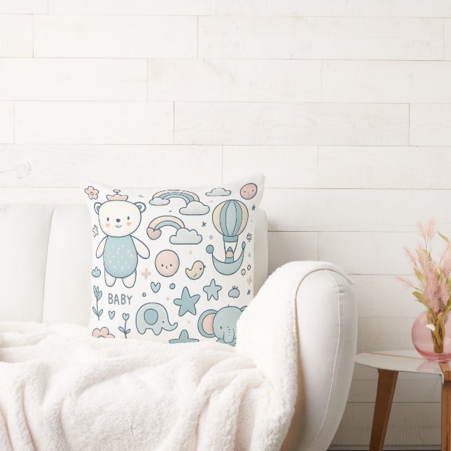 Whimsical Baby Nursery Decorative Pillow (Couch)