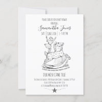 Whimsical Baby Shower Baby Black On White