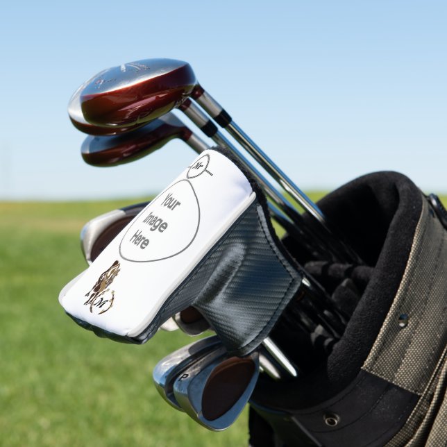 Whimsical Bactrian Camel Monogram Golf Head Cover (In Situ)