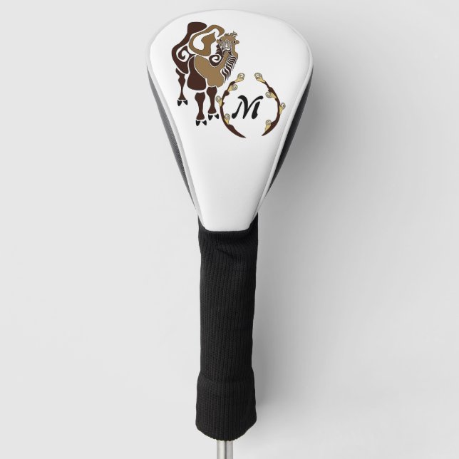 Whimsical Bactrian Camel Monogram Golf Head Cover (Front)