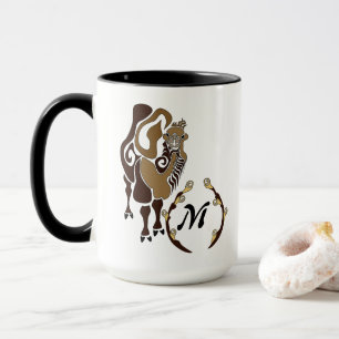 Whimsical Bactrian Camel Monogram Mug