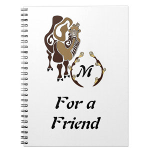 Whimsical Bactrian Camel Monogram Notebook