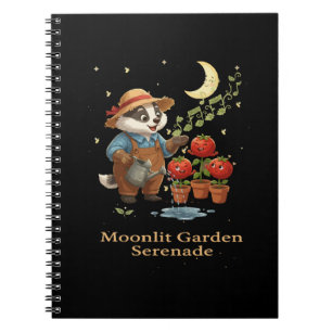 Whimsical Badger Gardener Moonlit Garden Serenade Notebook