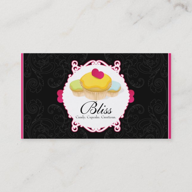 Whimsical Bakery & Cupcake Business Card (Front)
