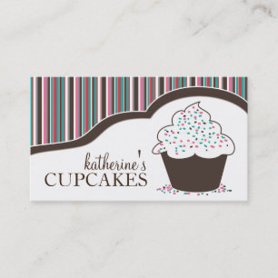 Whimsical Bakery Cupcake Business Cards