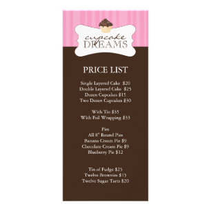 Whimsical Bakery Price List Rack Card