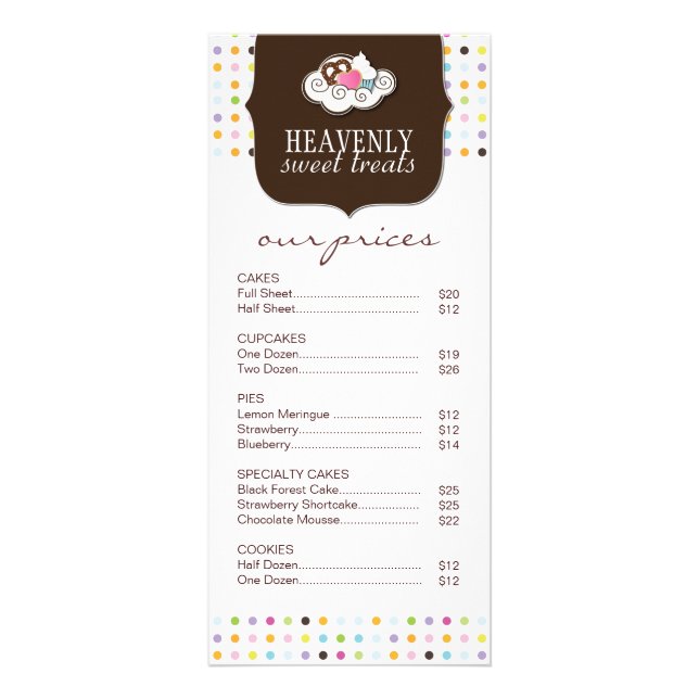 Whimsical Bakery Rack Card (Front)