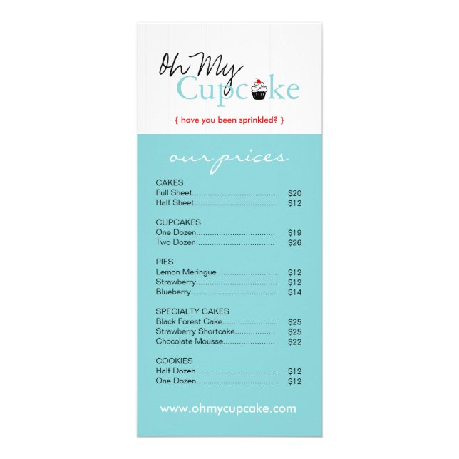 Whimsical Bakery Rack Card (Front)