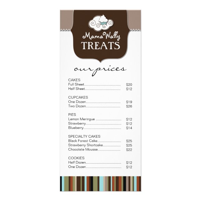 Whimsical Bakery Rack Card (Front)