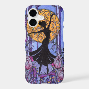 Whimsical Ballerina Silhouette Art Nouveau Moon Pa