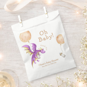 Whimsical Balloon Fairy Dragon Bottle Baby Shower Favour Bag