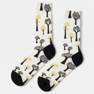 Whimsical Baobab Tree Pattern Socks
