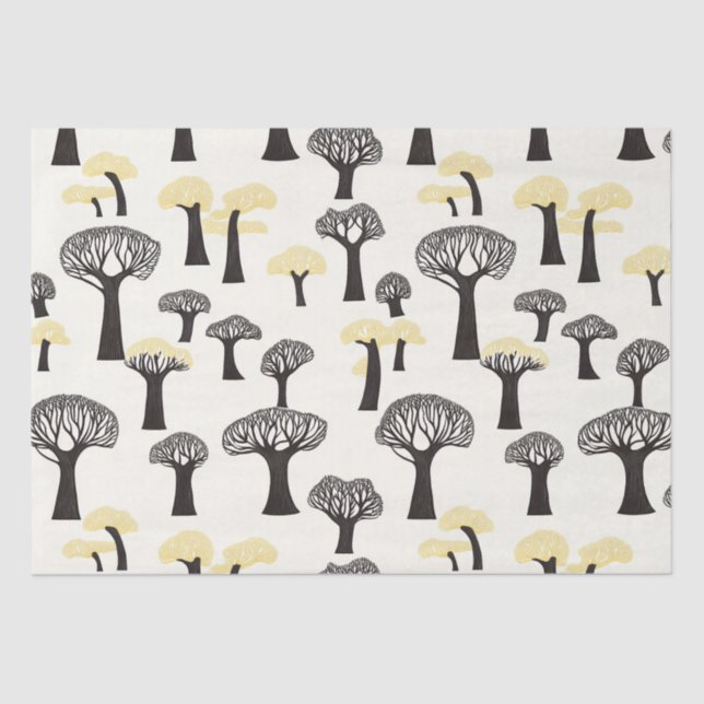 Whimsical Baobab Tree Pattern Tissue Paper (Front)