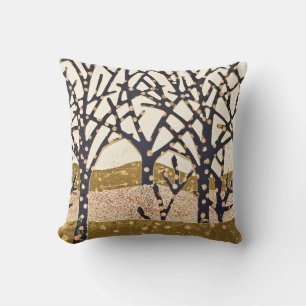 Whimsical bare trees, Throw Pillow