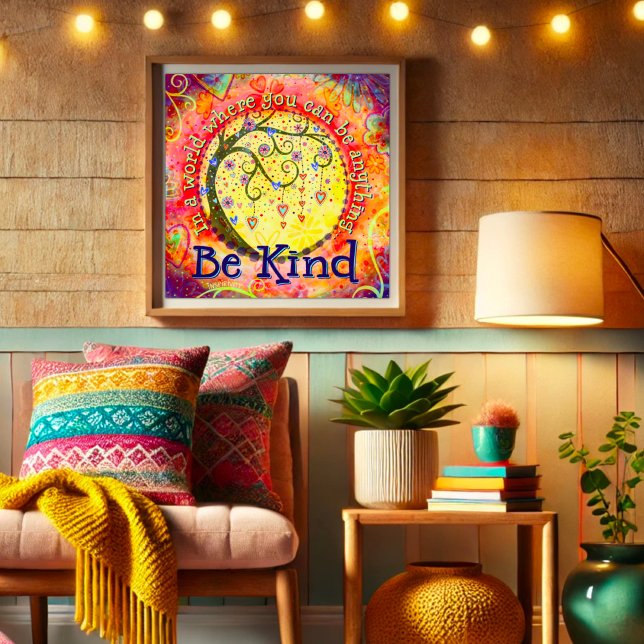 Whimsical “Be Kind” Inspirational Kindness School Poster (Creator Uploaded)