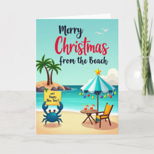 Whimsical Beach Christmas Card
