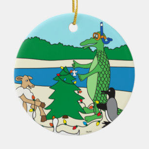 Whimsical Beach Christmas Ornament