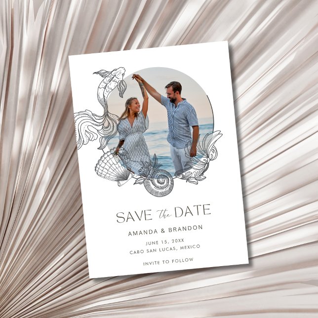 Whimsical Beach Destination Wedding Save the Date (Whimsical Beach Destination Wedding Save the Date)