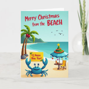 Whimsical Beach Holiday Card