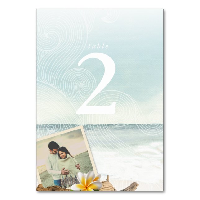 Whimsical Beach Photo Table Number (Front)