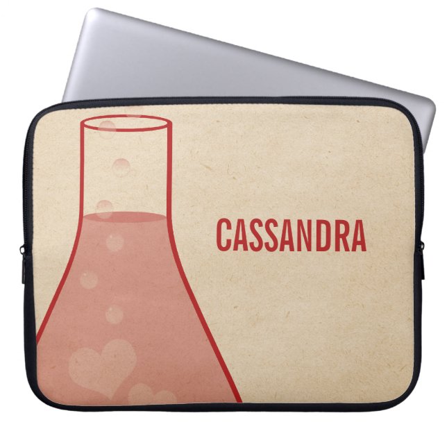 Whimsical Beaker Electronics Sleeve, Red Laptop Sleeve (Front)