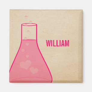 Whimsical Beaker Magnet, Pink Magnet